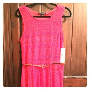 Reddish Coral Lace Dress