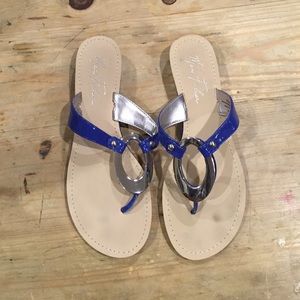 Marc Fischer blue and silver sandals