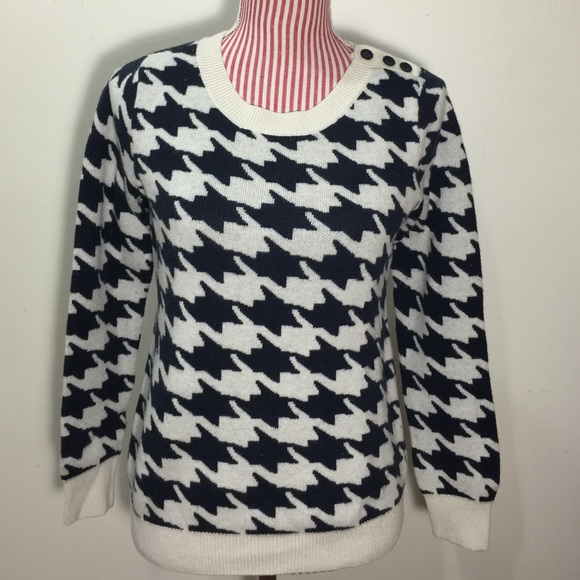 Gap Houndstooth Wool Blend Sweater MEDIUM