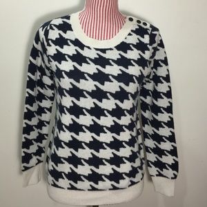 Gap Houndstooth Wool Blend Sweater MEDIUM