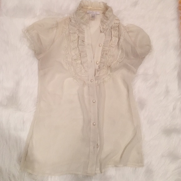 Charlotte Russe Sheer Ruffle Top