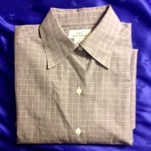 Grey white non iron checkered button down shirt 4