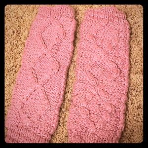 Soft pink leg warmers