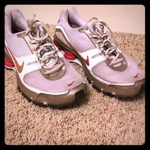 Nike shox pink and gold