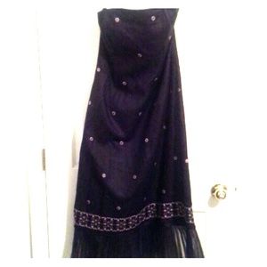 THE LIMITED Strapless Black Linen Dress