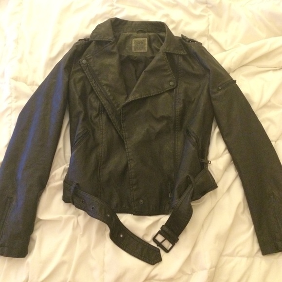 Zara faux leather motorcycle style jacket
