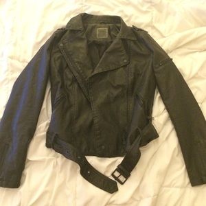Zara faux leather motorcycle style jacket