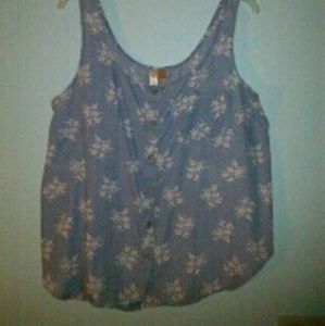 Floral Button Down Tank Top