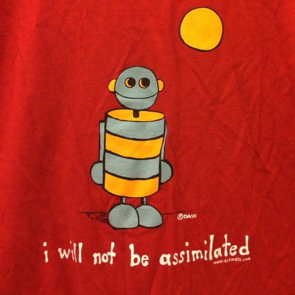 Like New Cute Red Robot Shirt XL - Picture 2 of 2