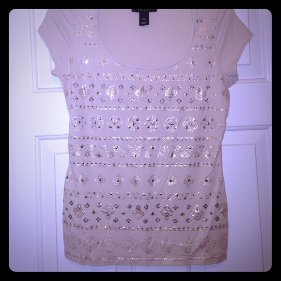 WHBM Lined Embellished Top