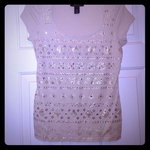 WHBM Lined Embellished Top