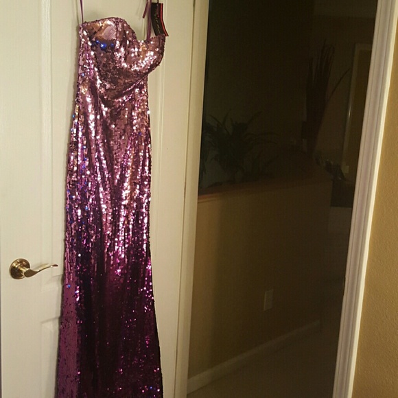 Night moves sequin ombre gown NWT