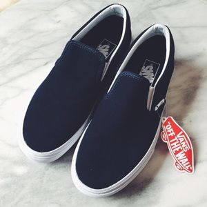 navy slip on vans