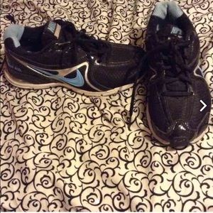 black and baby blue nike air