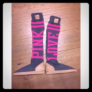 Victoria's Secret PINK slipper boots NEW