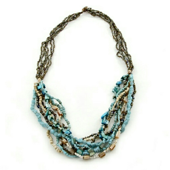 📗GWaC📗 Java Beaded Necklace - Turquoise - Picture 4 of 4