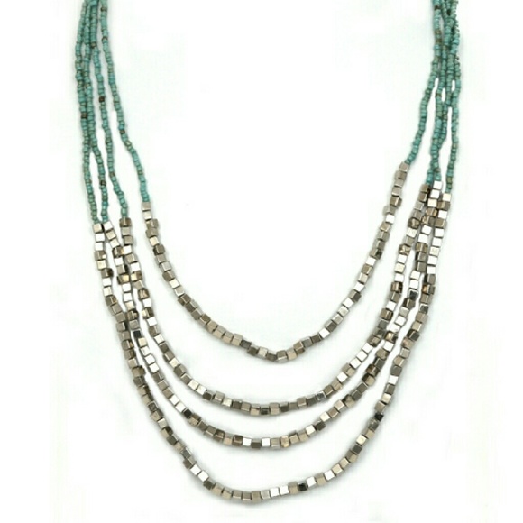{HP}πGWaC Java Draping Beaded Necklace -Turquoise - Picture 4 of 4