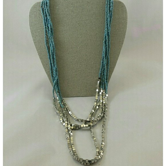 {HP}📗GWaC Java Draping Beaded Necklace -Turquoise - Picture 1 of 4