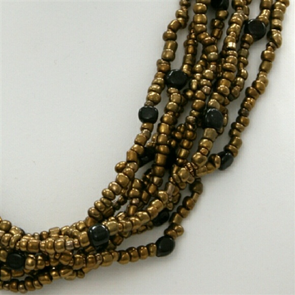📗GWaC📗 Java 12-Strand Necklace Bronze & Black - Picture 2 of 4
