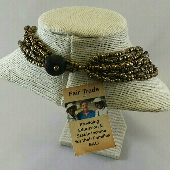 📗GWaC📗 Java 12-Strand Necklace Bronze & Black - Picture 3 of 4