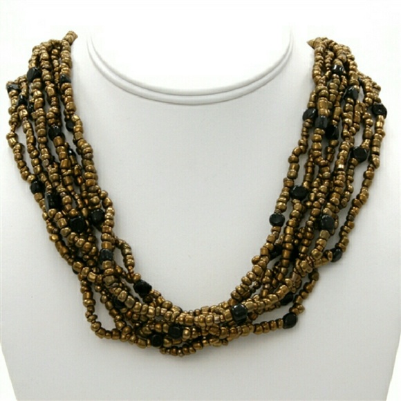 📗GWaC📗 Java 12-Strand Necklace Bronze & Black - Picture 4 of 4