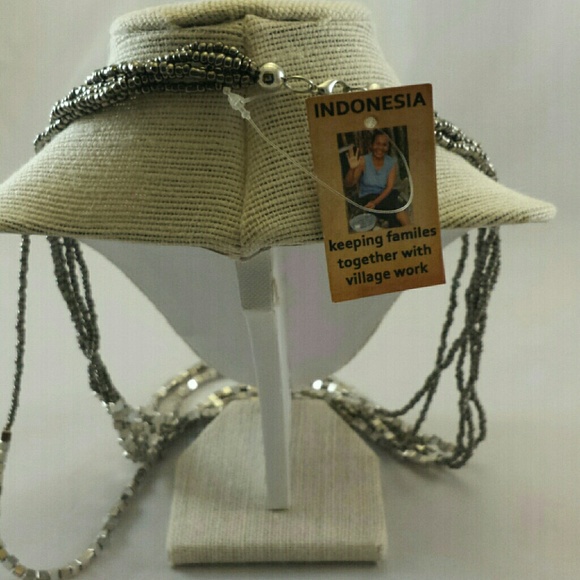 📗GWaC Java Draping Beaded Necklace - Metallic - Picture 2 of 4