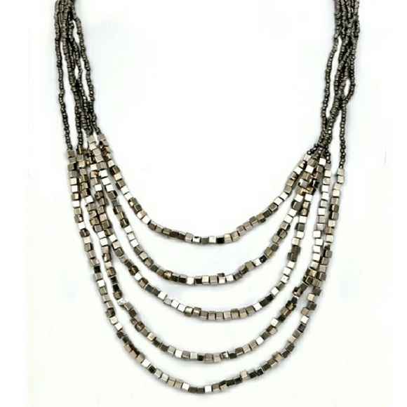 📗GWaC Java Draping Beaded Necklace - Metallic - Picture 4 of 4
