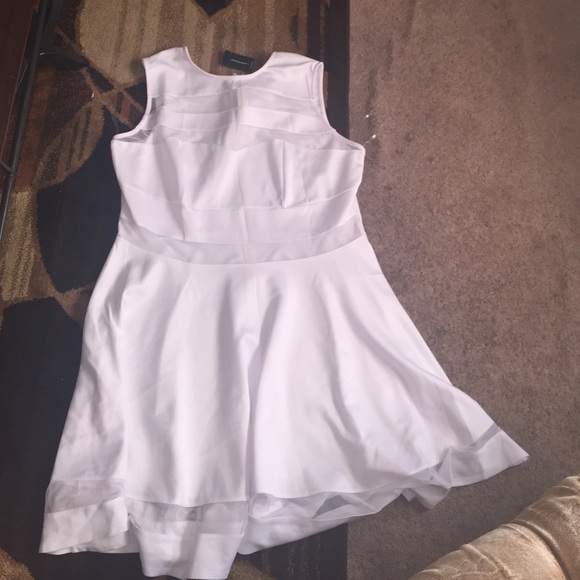 White dress w/ sheer parts on the bottom & top