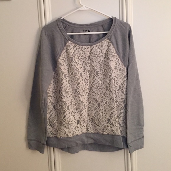 Lace Front Sweatshirt