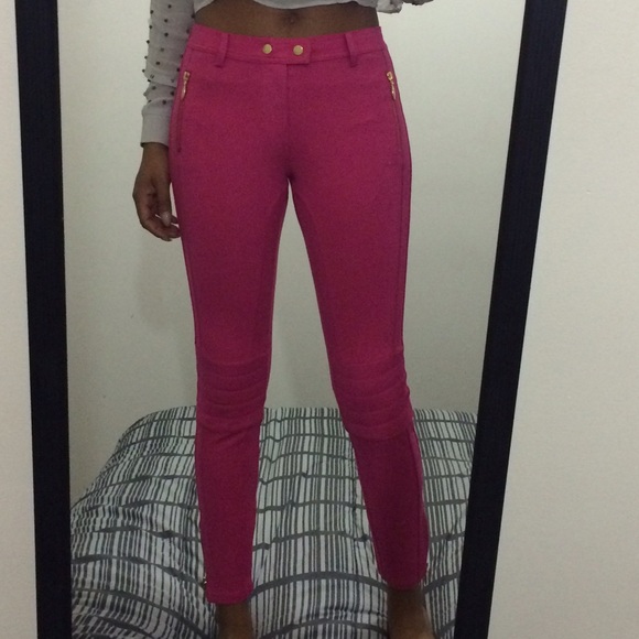 Juicy Couture hot pink Moto leggings