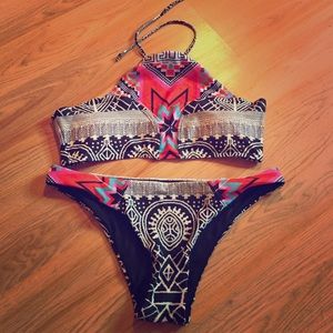 tribal print bikini