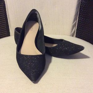 Liz&Co sparkly black glitter flats!