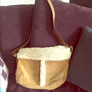 Coach Suede Shoulder Fleece Trimmed Bag  9488