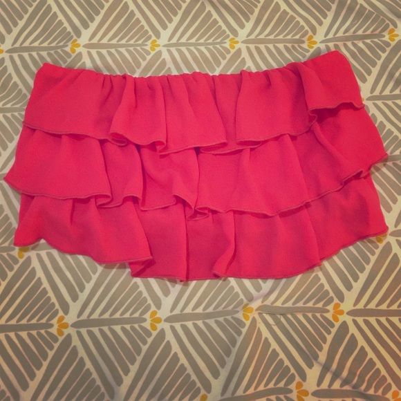 Print Ruffled crop top - Picture 1 of 3
