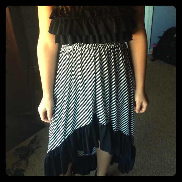 Black & white high low dress