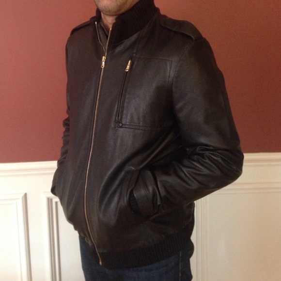 7 for all mankind men's leather jacket - Picture 3 of 4