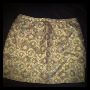 J. Crew Gold Mini Skirt