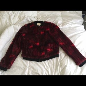 ON HOLD Silence + Noise red faux fur jacket