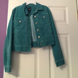 Jacket, pretty greenish blue jacket, soft, pockets