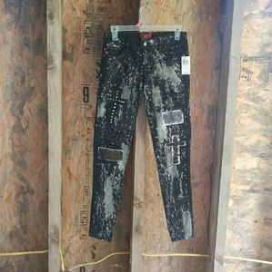 🆕Royal Bones Studded Splattered Skinny Jeans