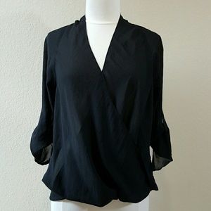 Helmut Lang sheer surplice blouse