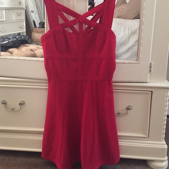 BCBG Red Cage Dress