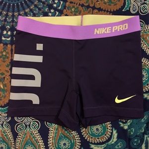 Nike pro purple spandex shorts!