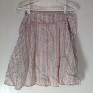 Free People Striped Cotton Circle Skirt