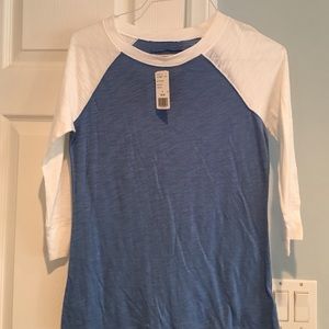 Baby blue baseball tee
