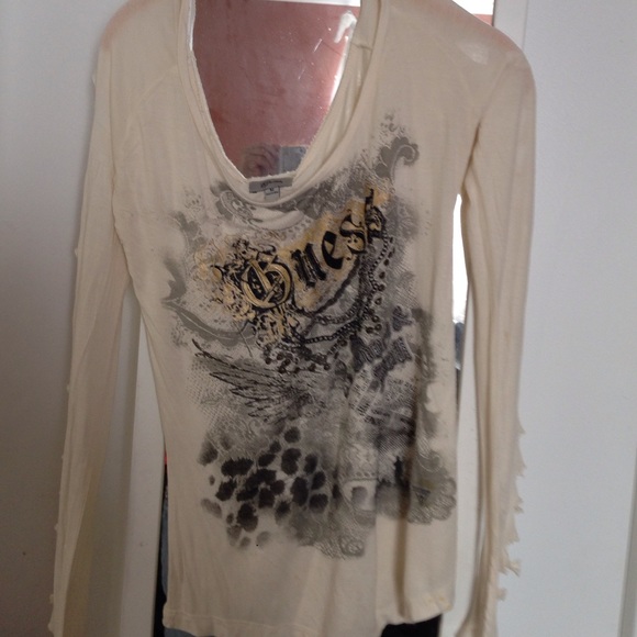 Guess cutout sleeves top Sz M - Picture 1 of 4