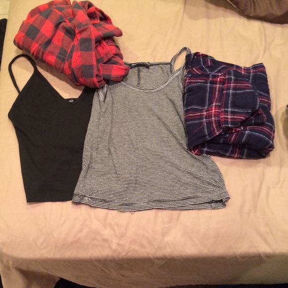 2 Brandy tanks and 2 flannels @clothesbyhelen
