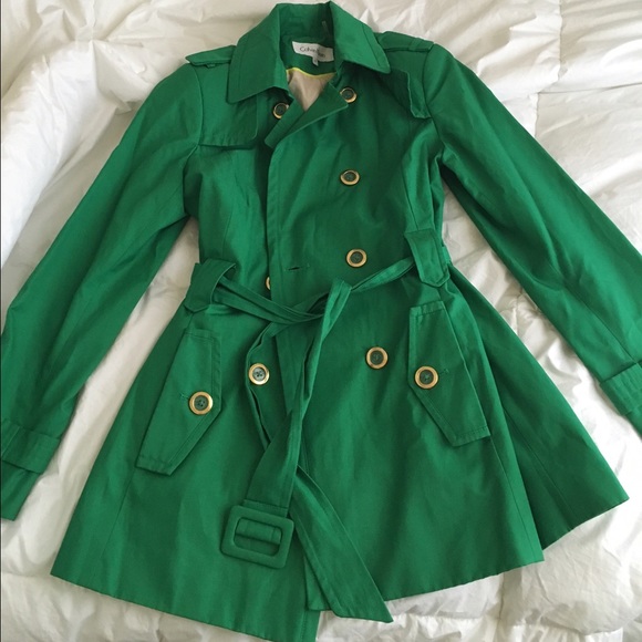Calvin Klein green raincoat