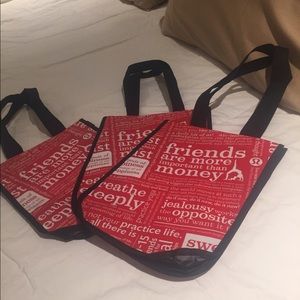 3 Lululemon bags $9 for all of 3 bags size medium