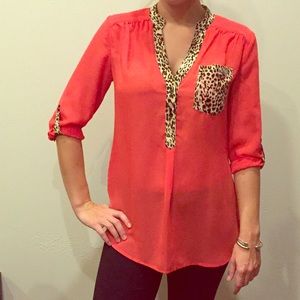 Ali & Kris Woven Tunic Split-Neck Blouse